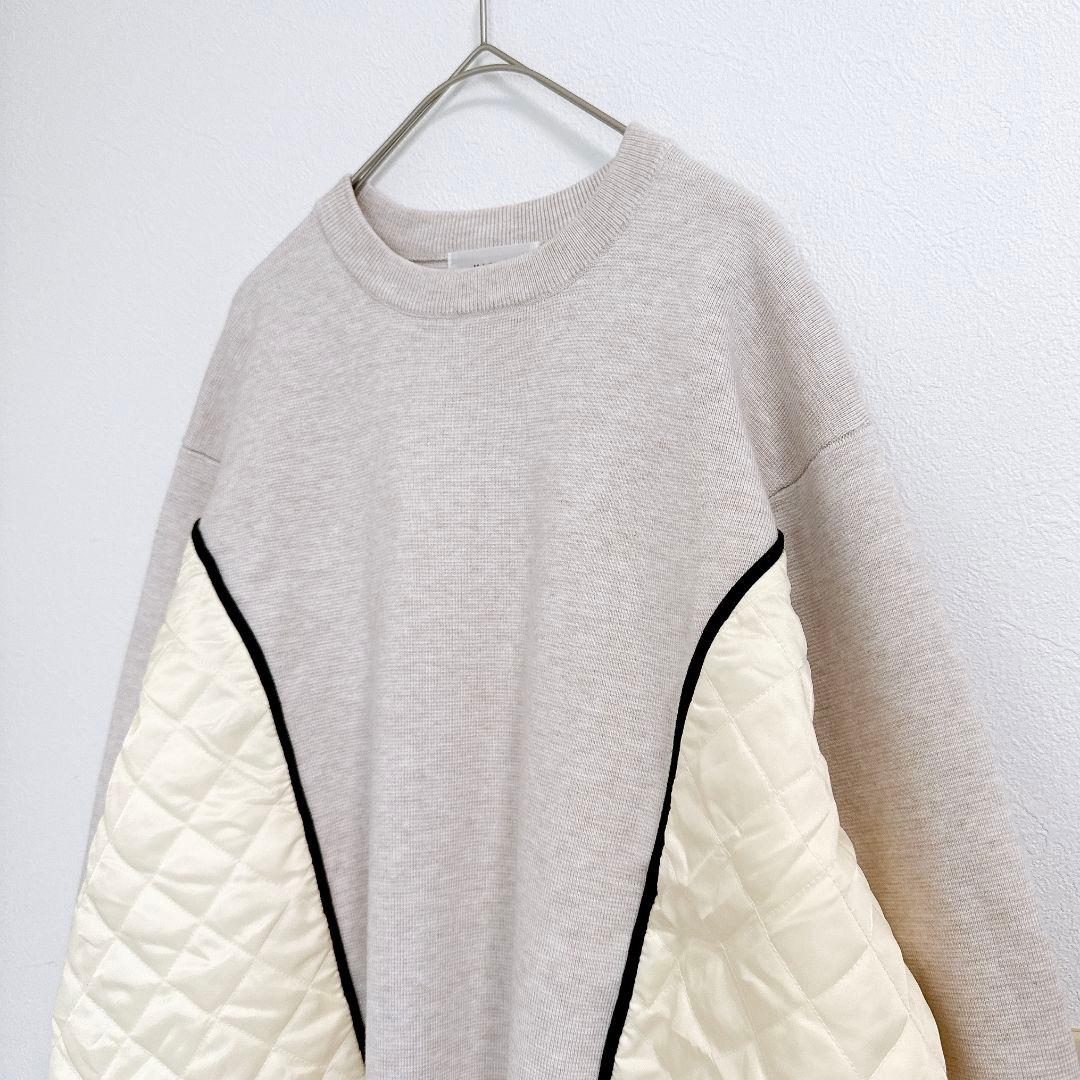 MACHATT♡マチャット キルティングドッキングニット セーター 異素材 長袖