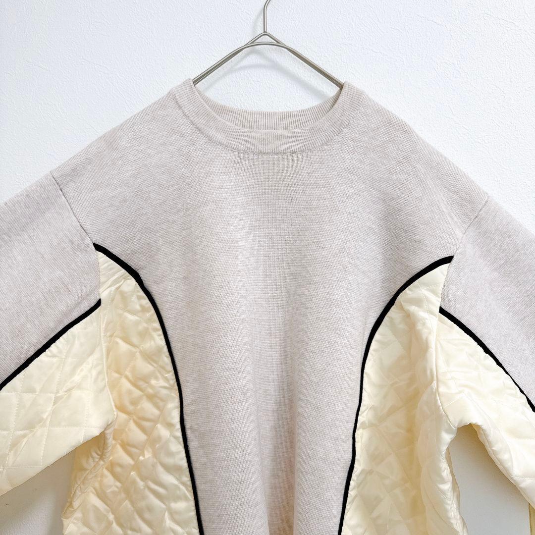 MACHATT♡マチャット キルティングドッキングニット セーター 異素材 長袖