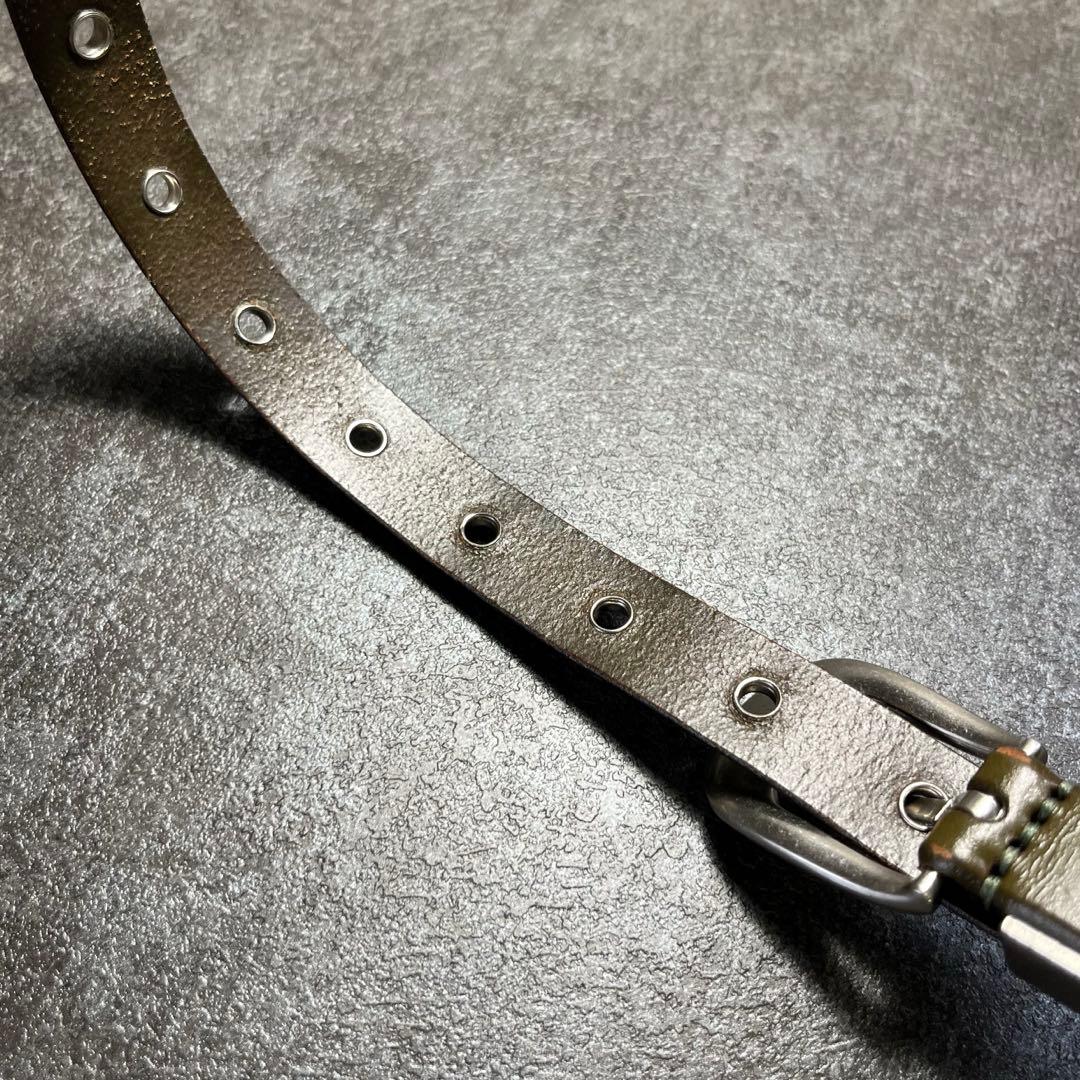 小物 OUR LEGACY 2CM FLOWERS ON green LEATHER