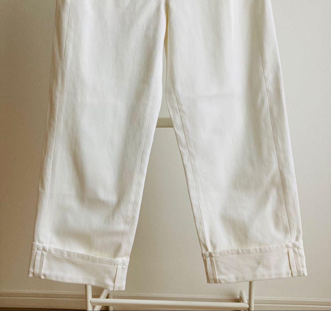 新品　エスマックスマーラ　デニム　ホワイト　ロールアップ　ジーンズ　36 パンツ