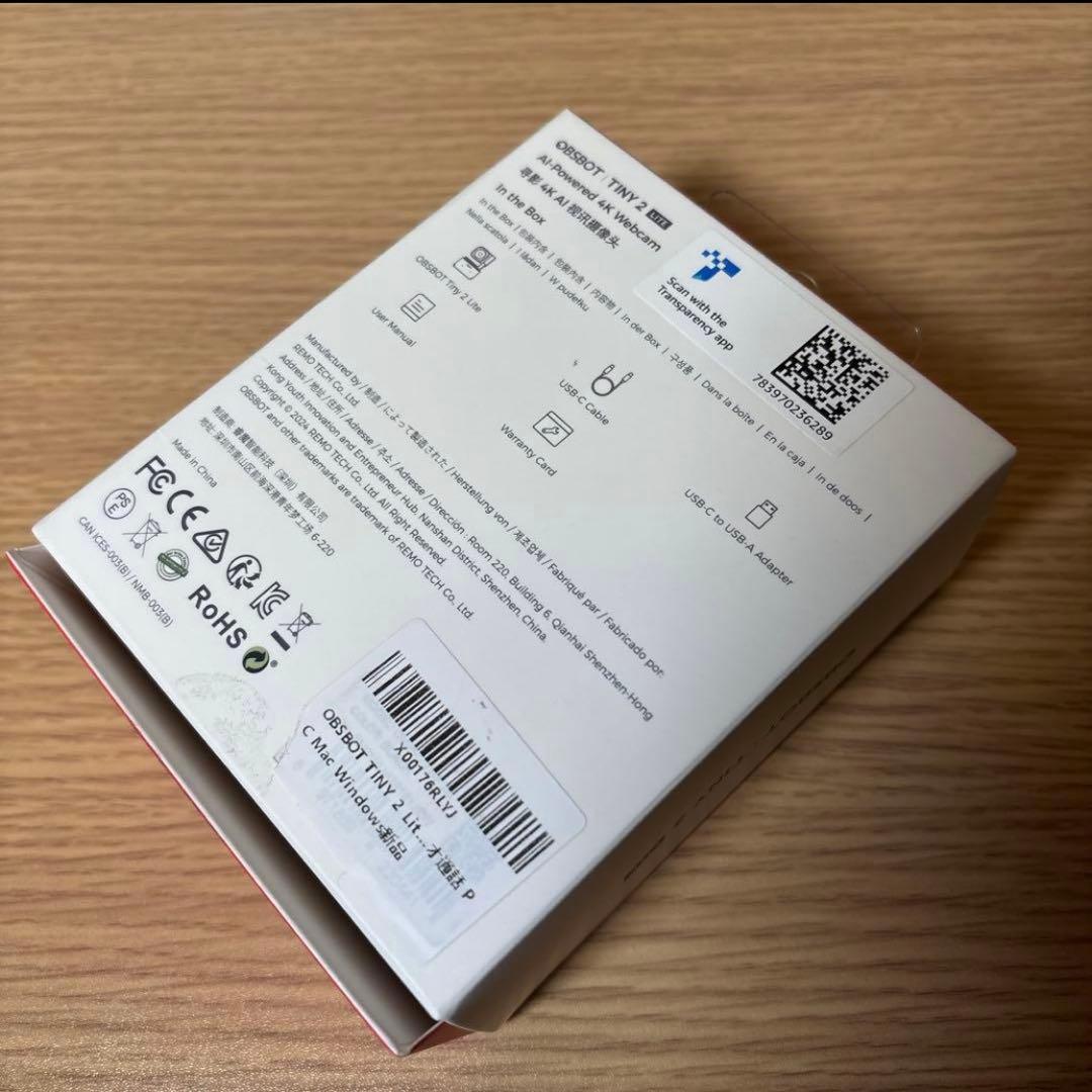 OBSBOT TINY 2 Lite 4K ウェブカメラ AI搭載 自動追跡