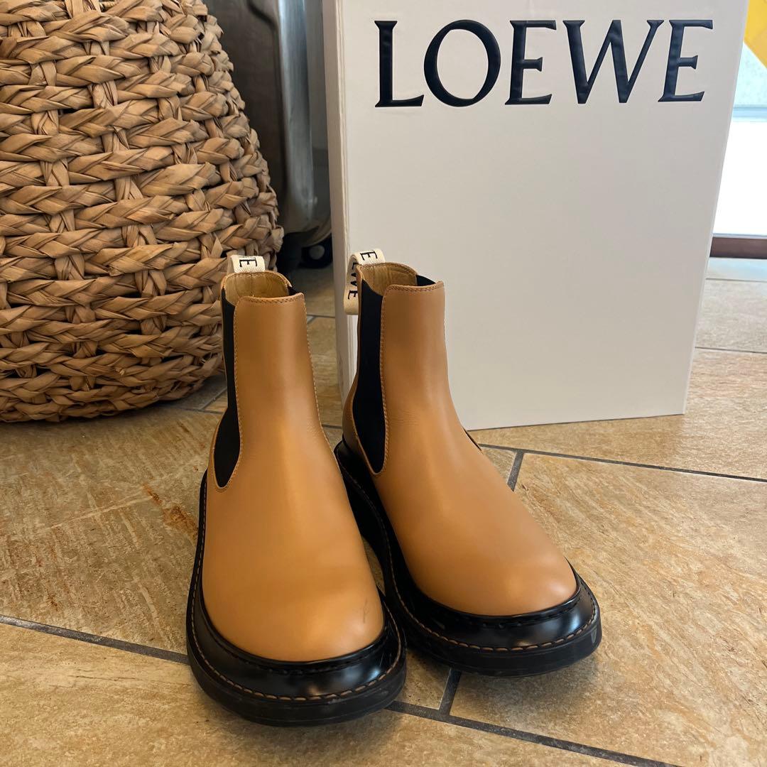 LOEWE サイドゴアブーツ ベージュ　39