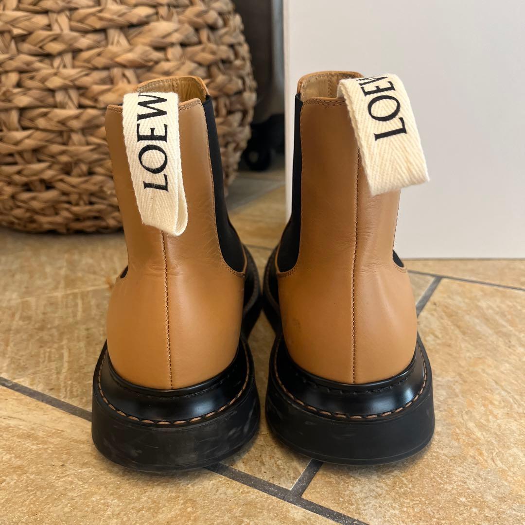 LOEWE サイドゴアブーツ ベージュ　39