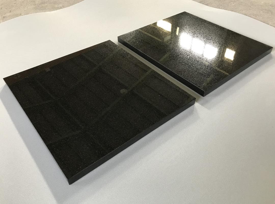 天然黒御影石　山西黒　オーディオボード　●400×400×20●　5面磨き　2枚