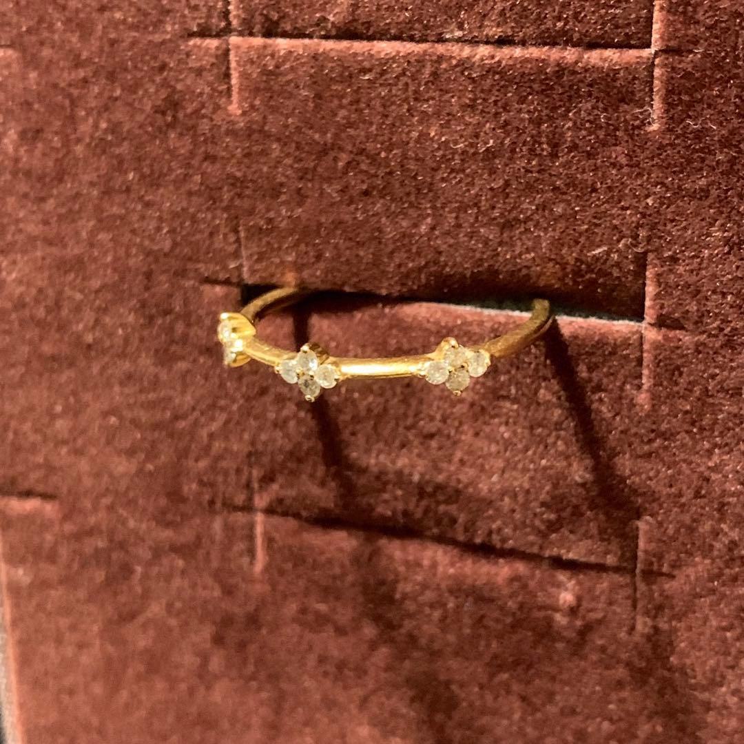 【大人気】ジュエリーツツミ　k18 フラワー ダイヤモンド リング　サイズ9号