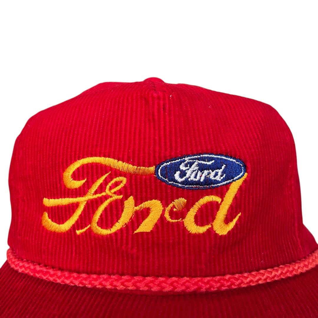 超美品　Ford　フォード　コーデュロイキャップ　アメ車　ダブルロゴ　ビンテージ