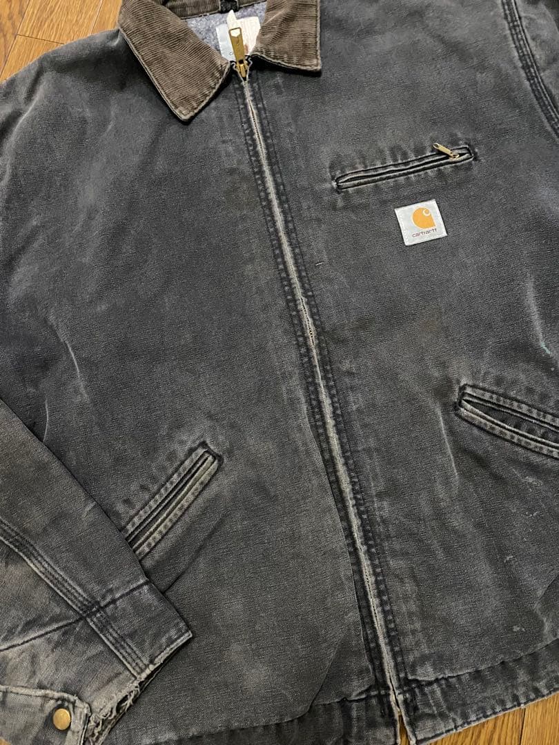 80s Carhartt デトロイト ブラック 50 XL TALL 鬼フェード