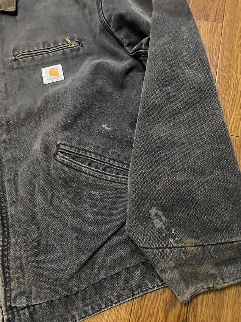 80s Carhartt デトロイト ブラック 50 XL TALL 鬼フェード