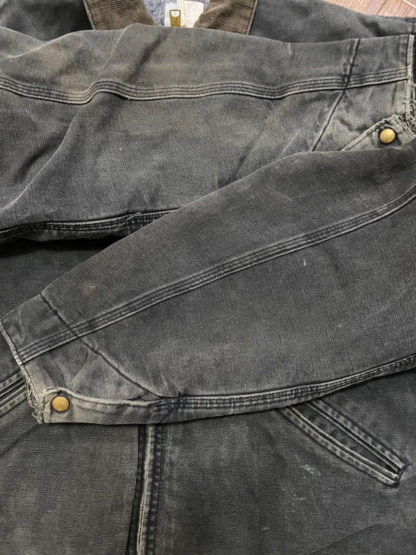 80s Carhartt デトロイト ブラック 50 XL TALL 鬼フェード