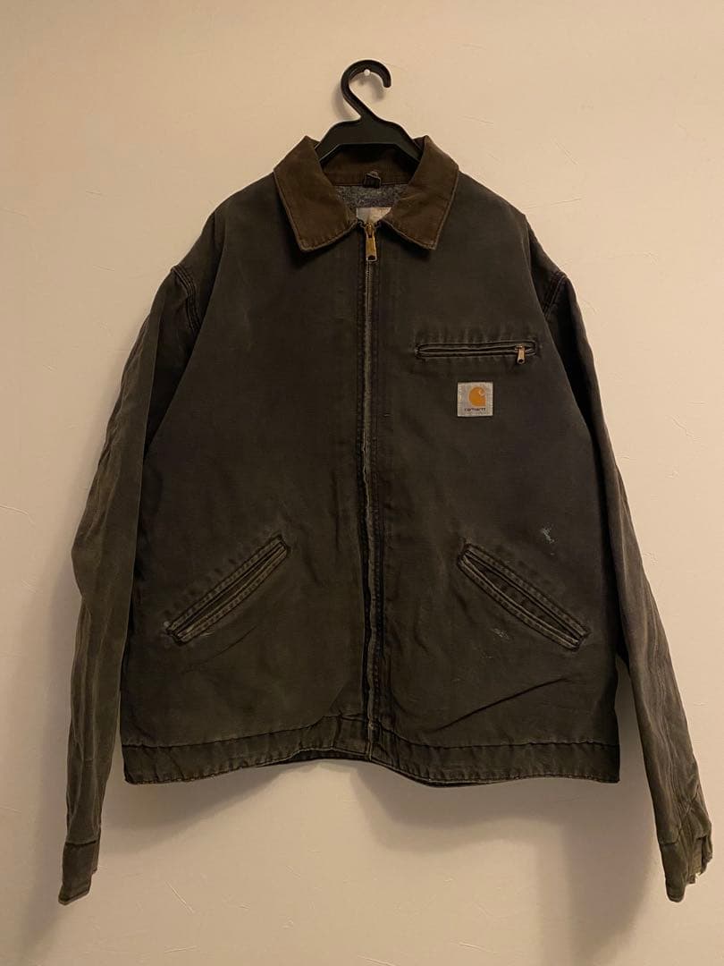 80s Carhartt デトロイト ブラック 50 XL TALL 鬼フェード