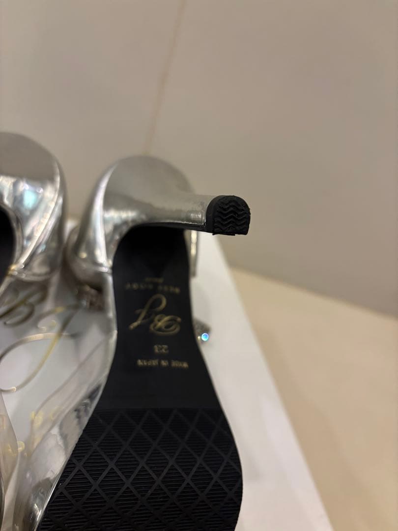 ベストボディジャパン公式ヒール シルバー アンクルストラップ ハイヒール23cm