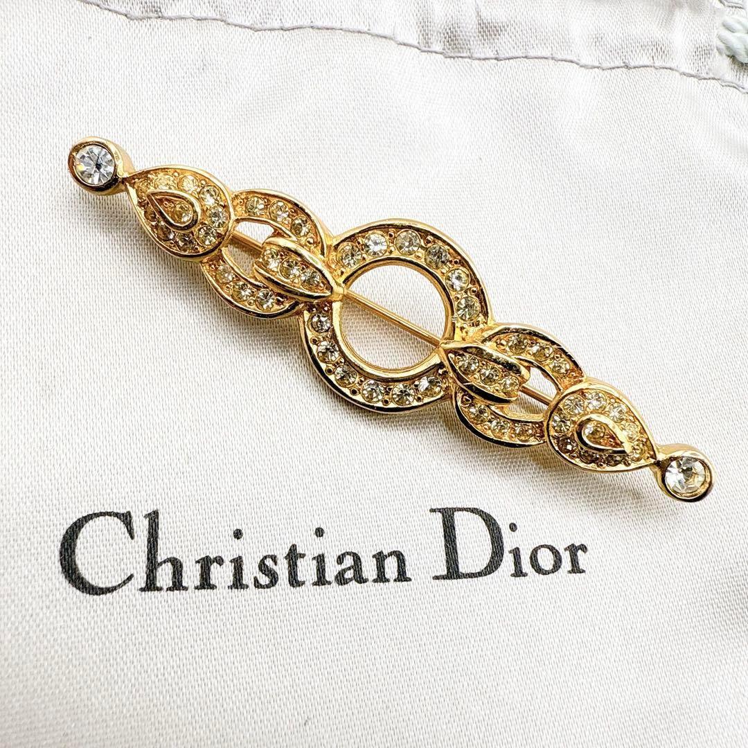 2485 極美品✨Dior　ブローチ　CD　ロゴ　希少　刻印