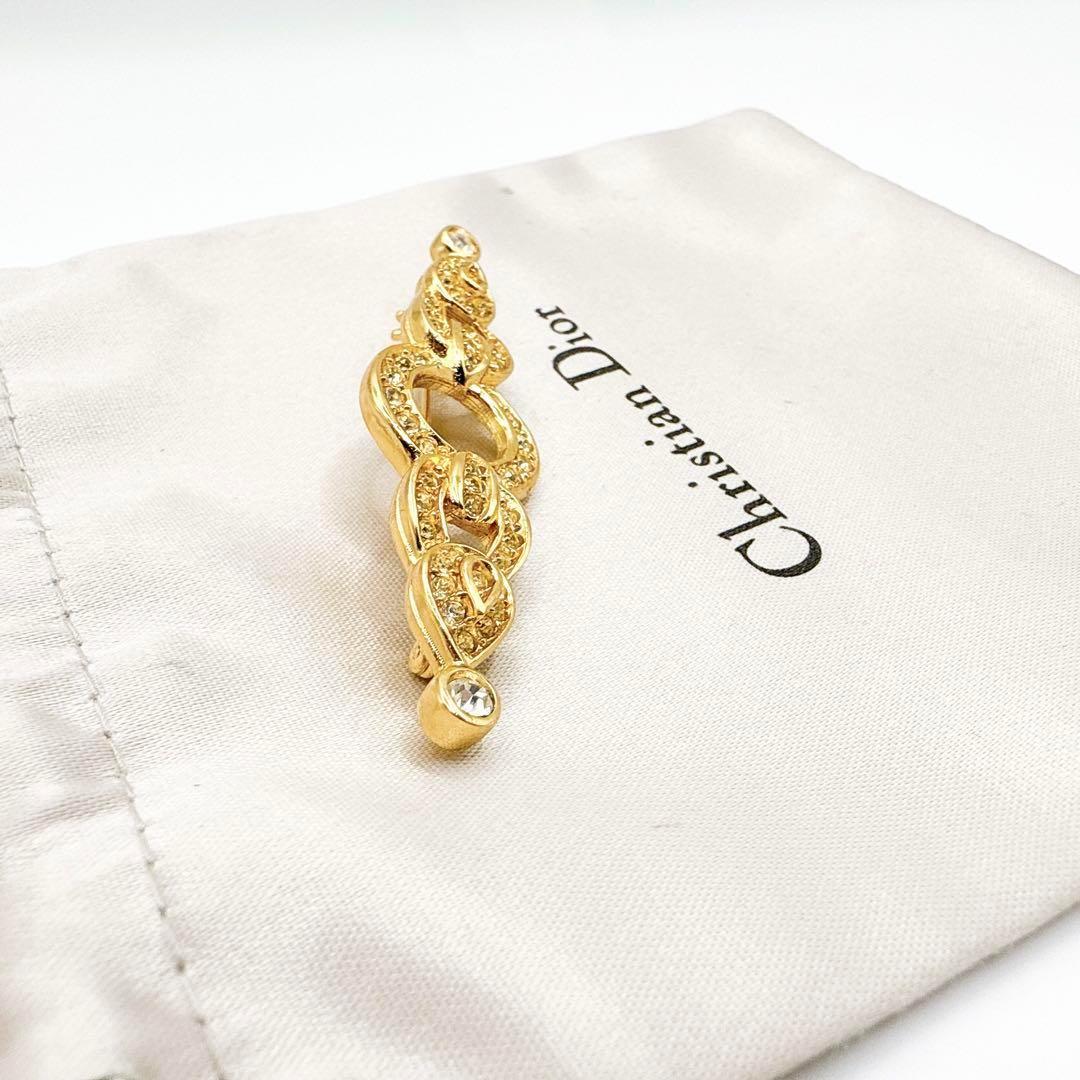 2485 極美品✨Dior　ブローチ　CD　ロゴ　希少　刻印