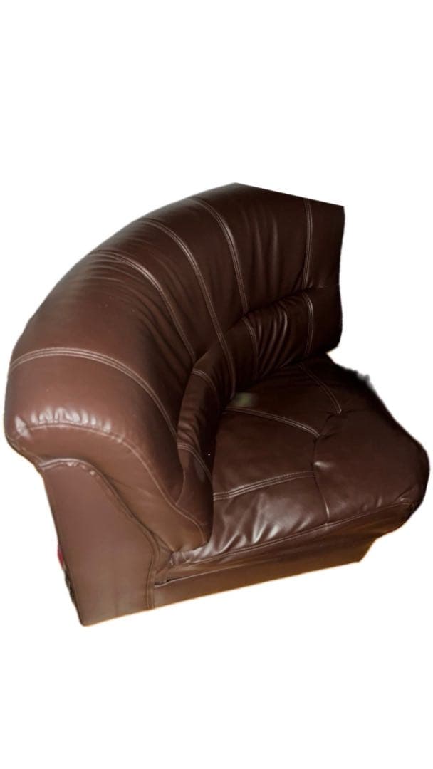 【R】ブラウン カーブ型 1人掛けソファ