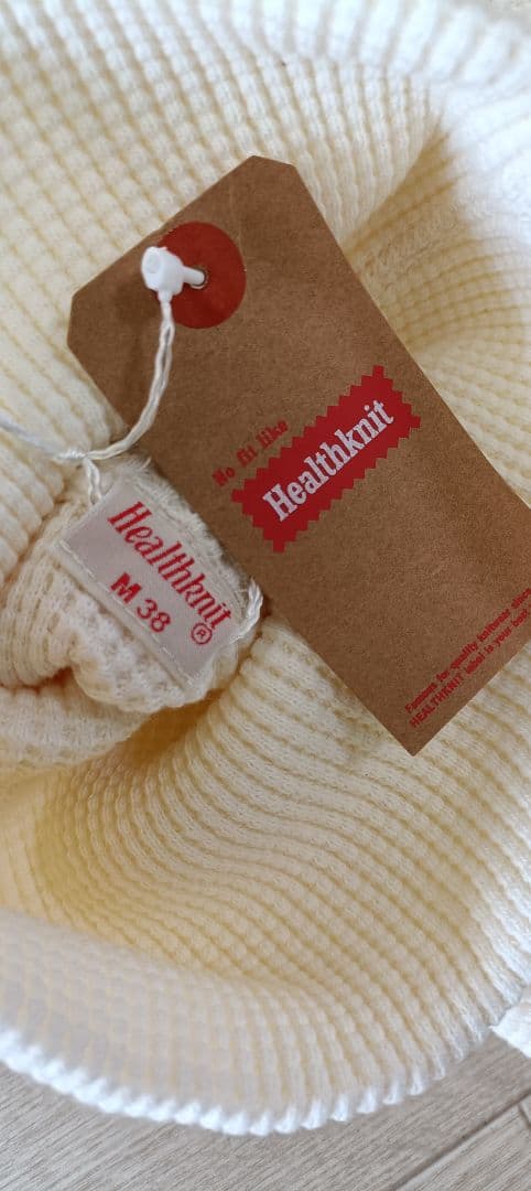Healthknit ヘルスニット スーパーヘビーワッフル タートルネック 白