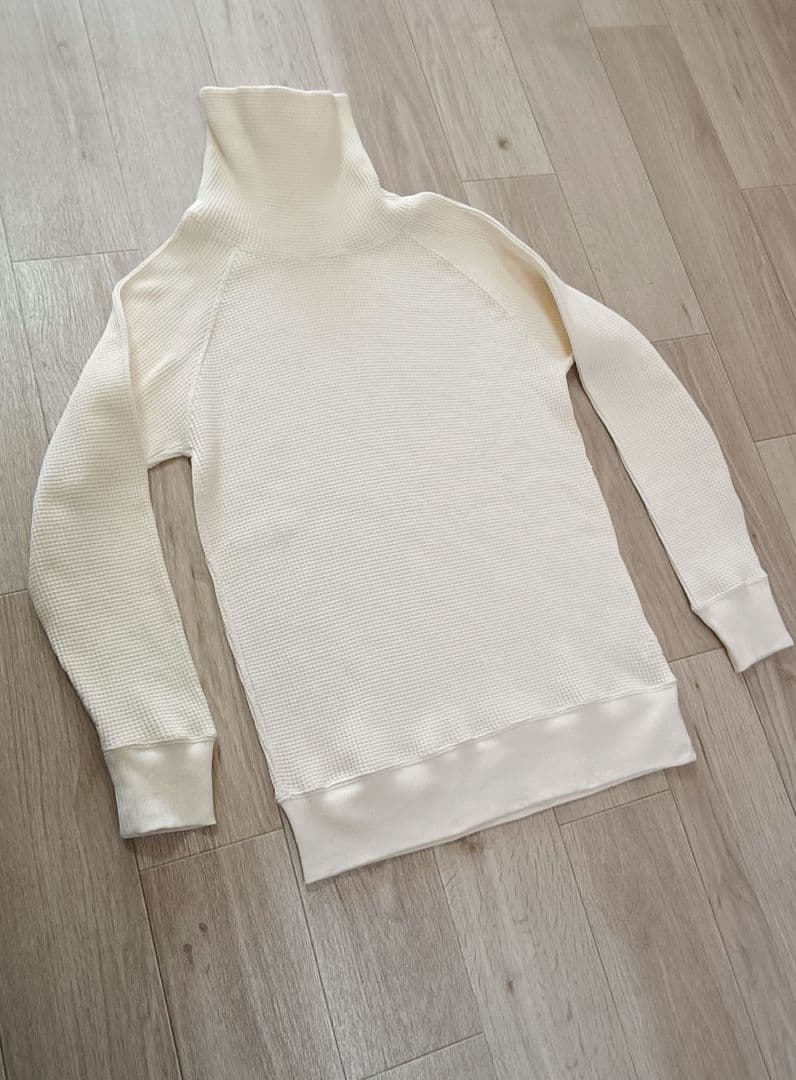 Healthknit ヘルスニット スーパーヘビーワッフル タートルネック 白