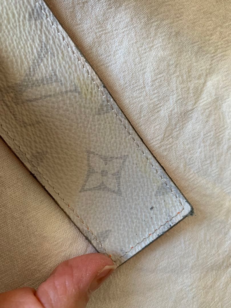 Louis Vuitton レザー ベルト グレー/オレンジ