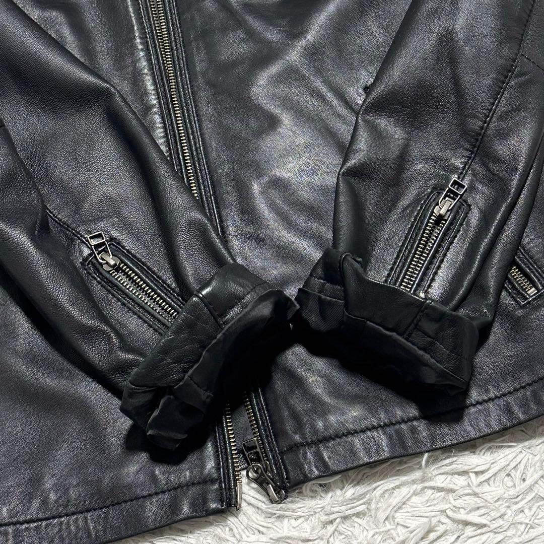 美品 メンズビギ ラムレザー シングルライダースジャケット Collective