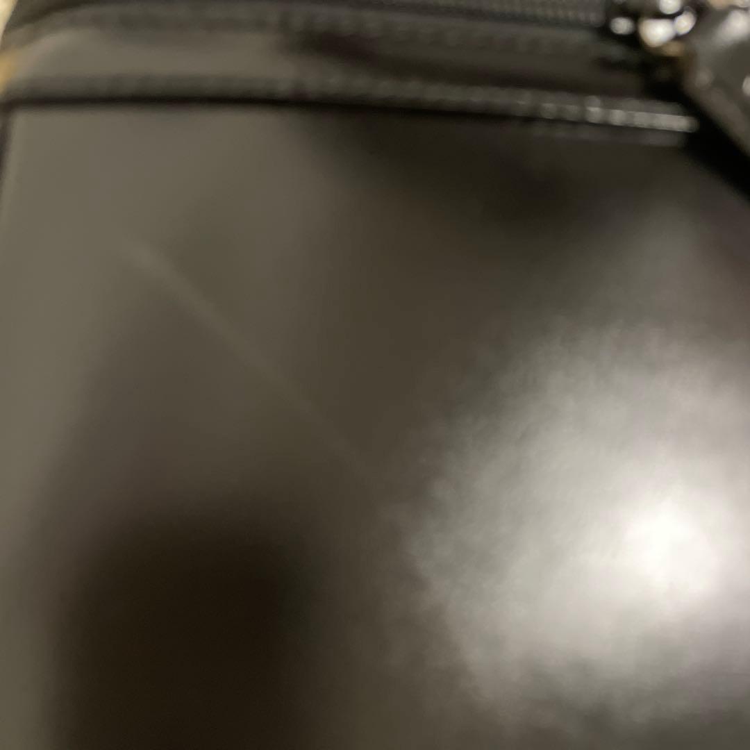 グッチ　バニティ黒レザー バンブーハンドル バッグ