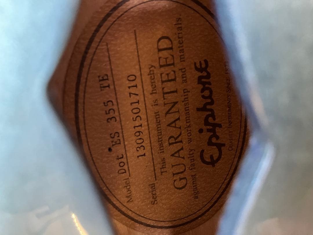 Epiphone ES-355 ペルファムブルー　セミアコ