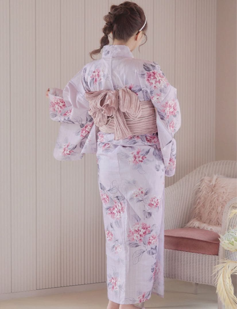 【売切れ商品】ピンク紫陽花浴衣【浴衣3点セット 浴衣/帯/下駄】sugar
