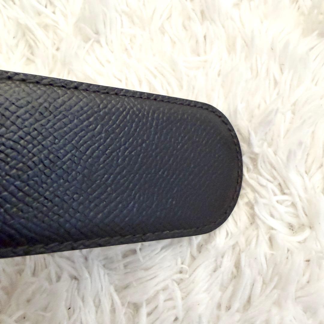 【美品】 ブルガリ ベルト ロゴマニア サークルロゴ シルバー金具 ブラック