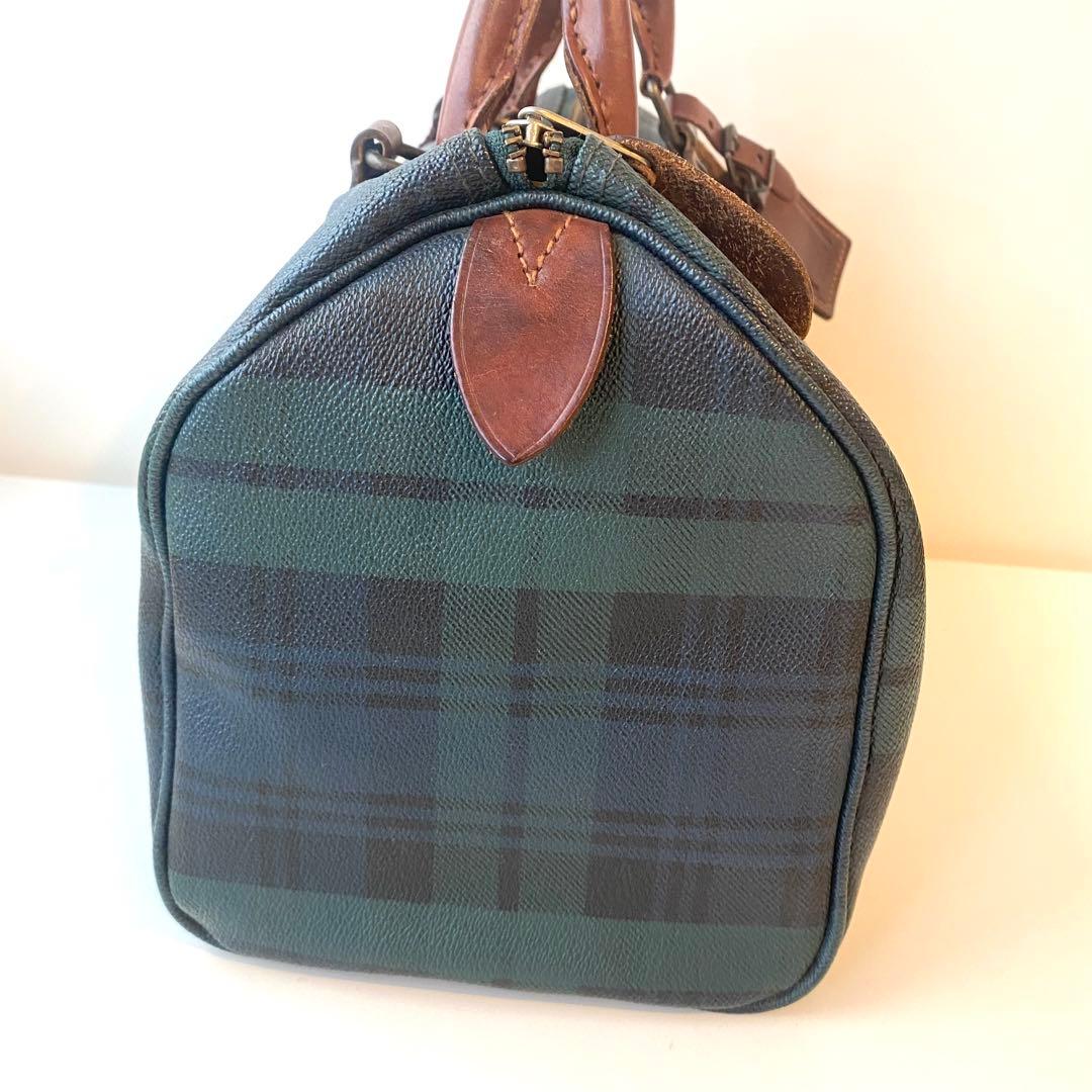 POLO RALPH LAUREN チェック柄 ボストンバッグ 定番　レザー