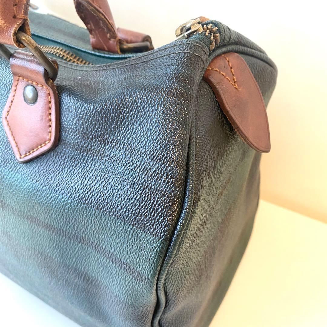 POLO RALPH LAUREN チェック柄 ボストンバッグ 定番　レザー