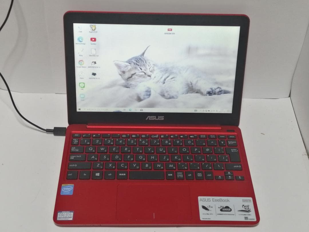 Windows10 ASUSノートパソコン人気の赤 wifi office互換１