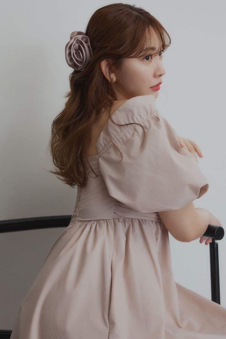 ヘアアクセサリー Her lip to Rose Satin Clip