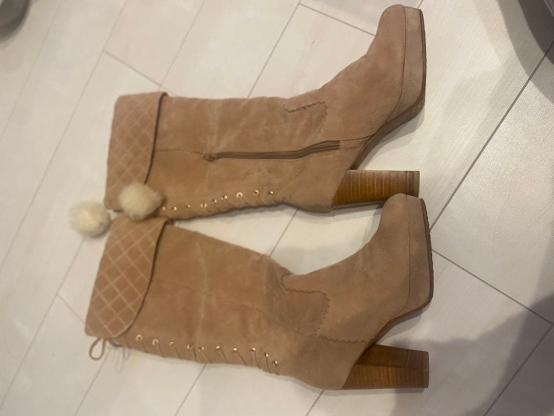 LIZLISA スエード キルティング ロングブーツ L