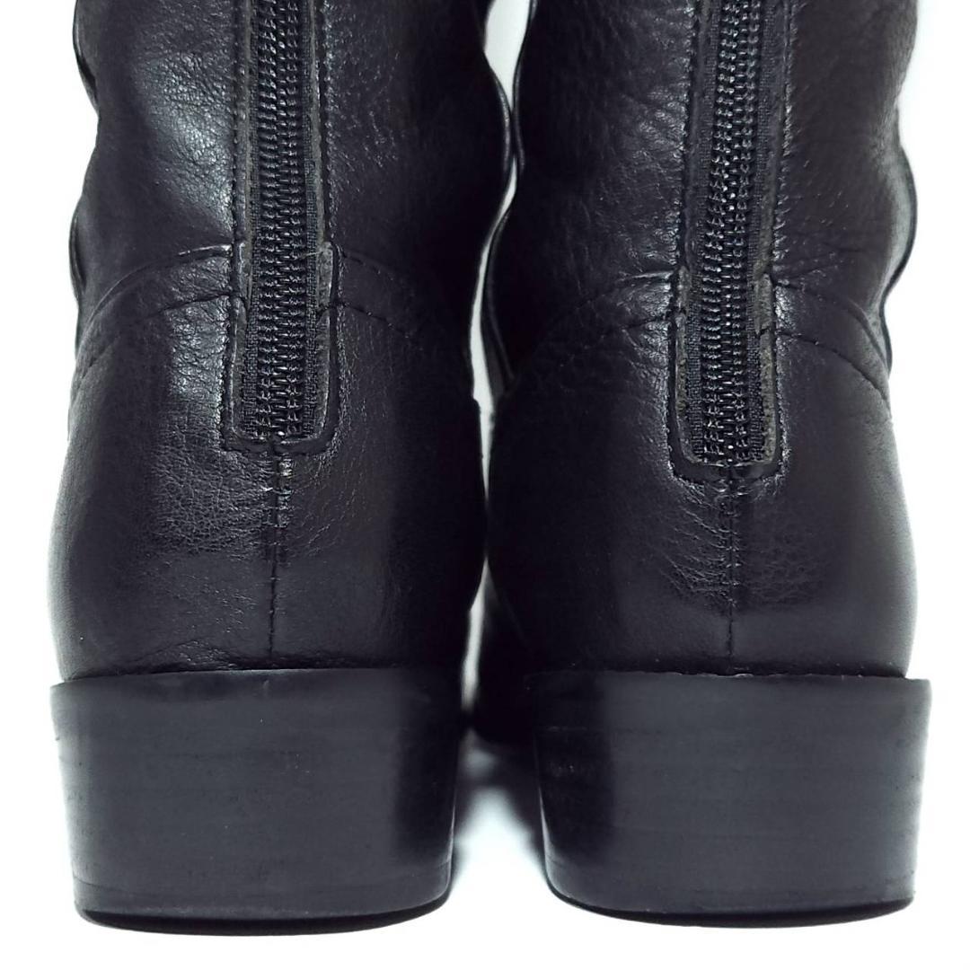 【らぶさん】ダイアナ　本革　ニーハイ　　ブーツ　シボ革　ブラック　日本製