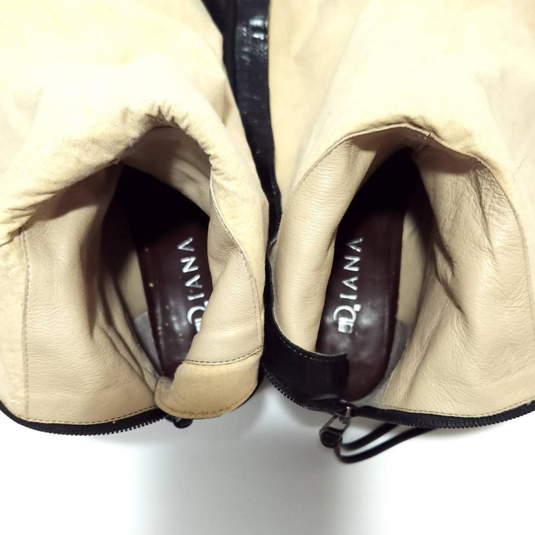 【らぶさん】ダイアナ　本革　ニーハイ　　ブーツ　シボ革　ブラック　日本製