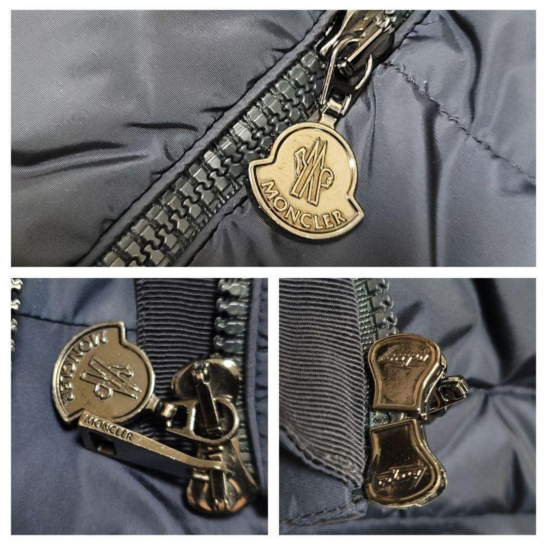 美品✨モンクレール ダウンコート フラメッテ ネイビー 2way ロゴワッペン