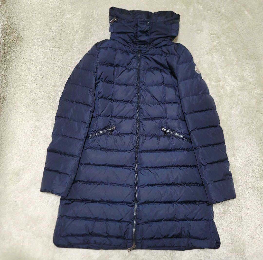 美品✨モンクレール ダウンコート フラメッテ ネイビー 2way ロゴワッペン