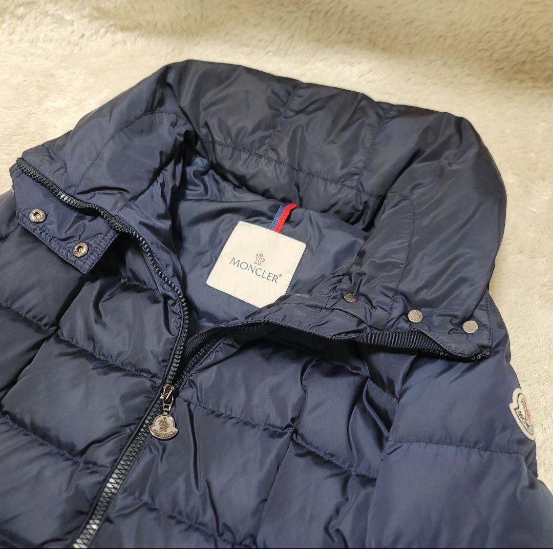 美品✨モンクレール ダウンコート フラメッテ ネイビー 2way ロゴワッペン