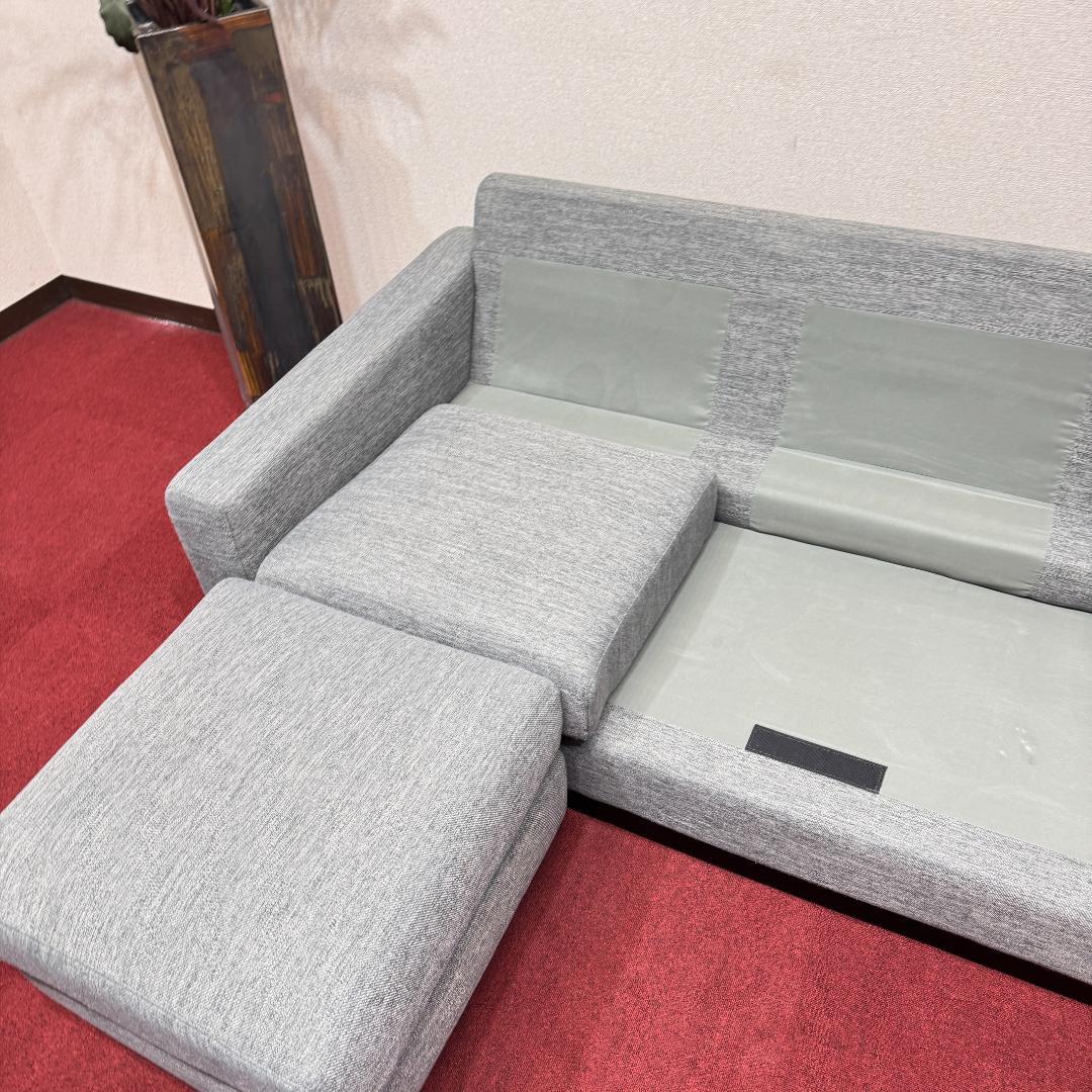 東京23区送料無料　ニトリ 3人掛けソファ カウチソファ オットマン付き