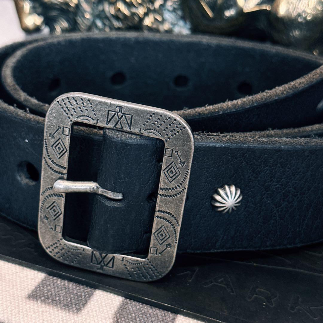 RRL ブラックレザー ベルト