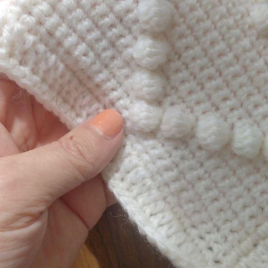 ◆手編みベビーブランケット◆ハートかぎ針編み◆アクリル混ウール◆マルチカバー