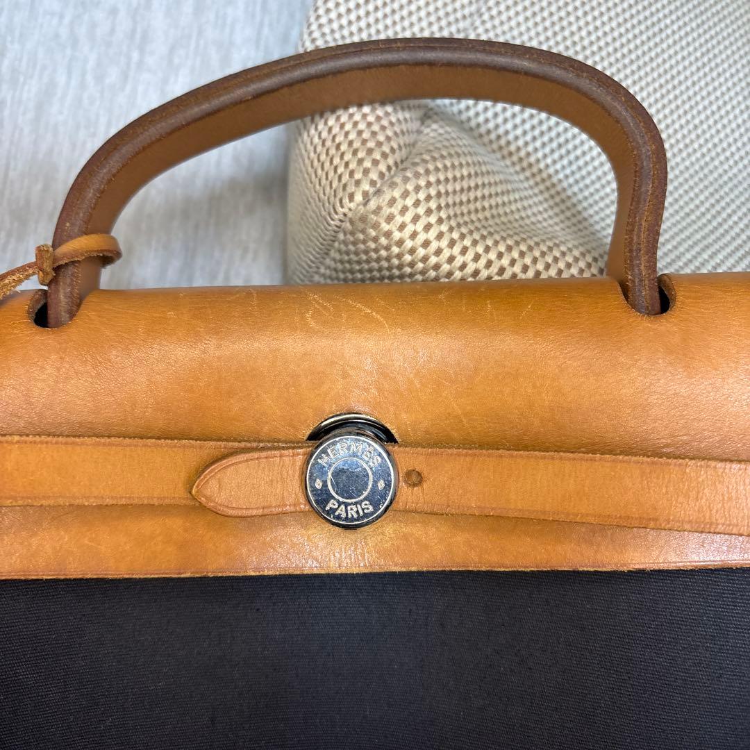 エルメス　エールバッグ　ジップPM ブラック/ナチュラル/シルバー金具