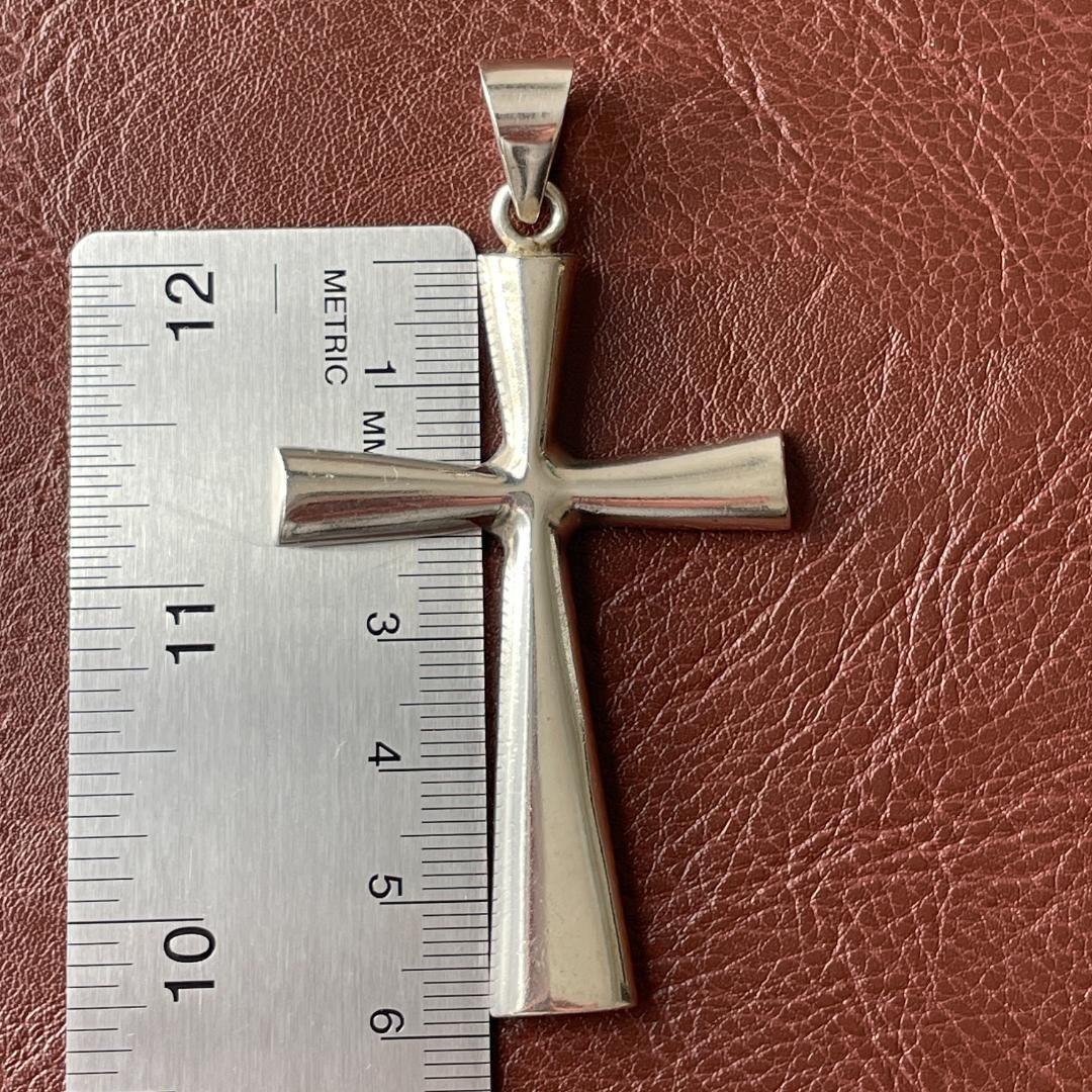 ビンテージ シルバー925 クロスネックレス メキシコ刻印 ペンダント重厚 希少