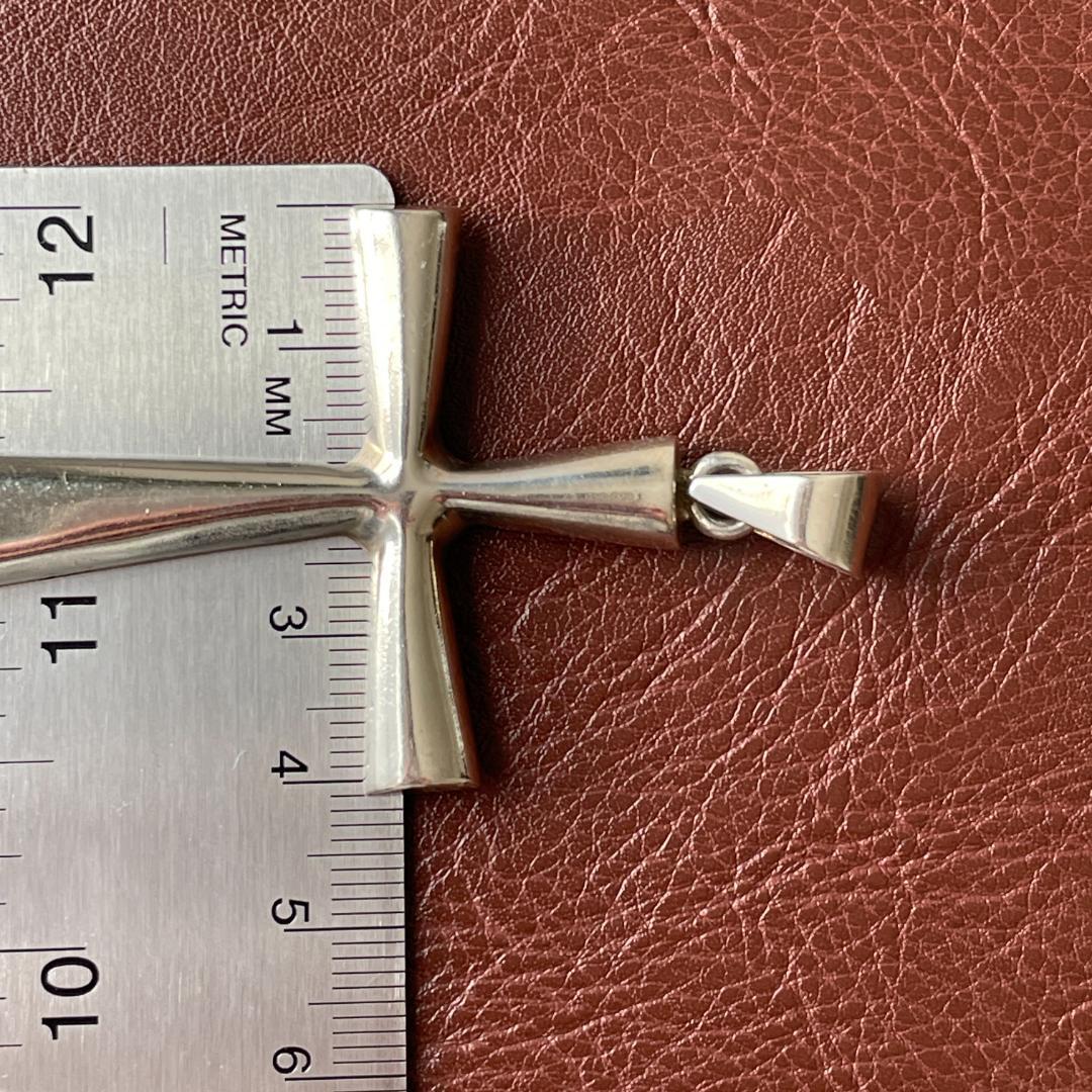 ビンテージ シルバー925 クロスネックレス メキシコ刻印 ペンダント重厚 希少