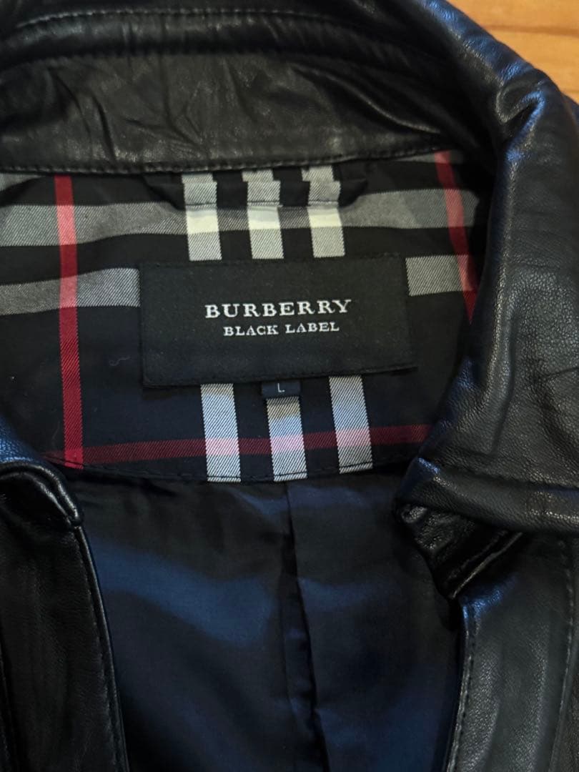 BURBERRY BLACK LABEL 羊皮レザーシャツ バーバリーブラック