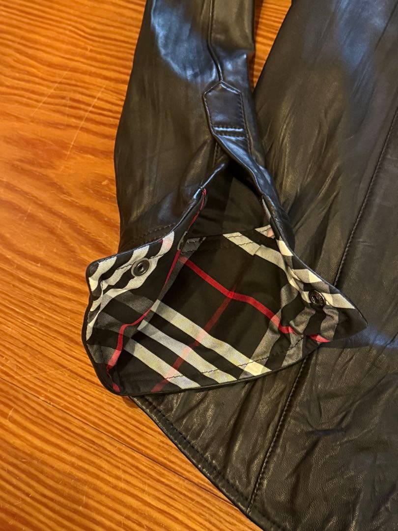 BURBERRY BLACK LABEL 羊皮レザーシャツ バーバリーブラック