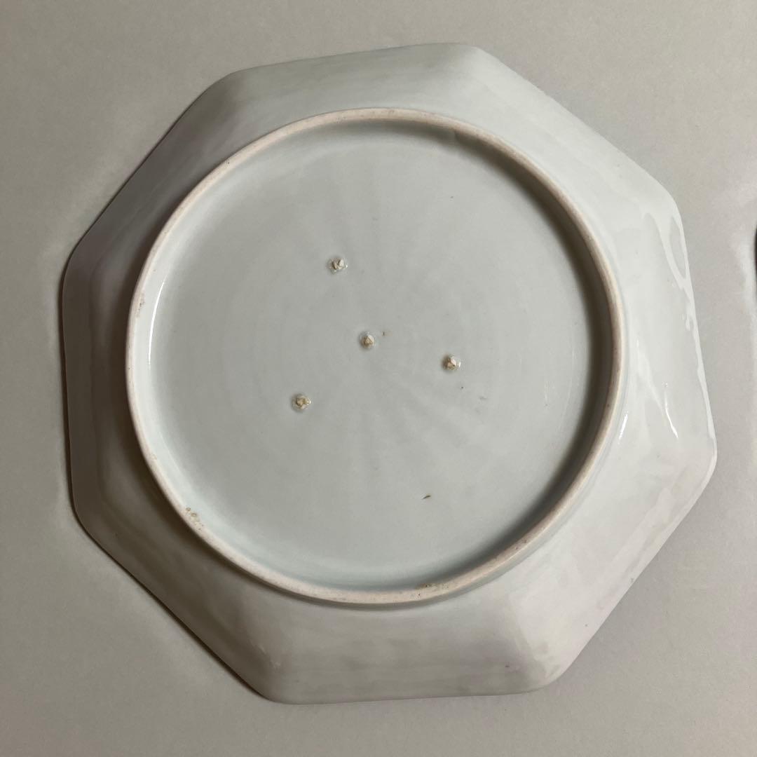 古伊万里染付　八角皿２枚　径20.5cm