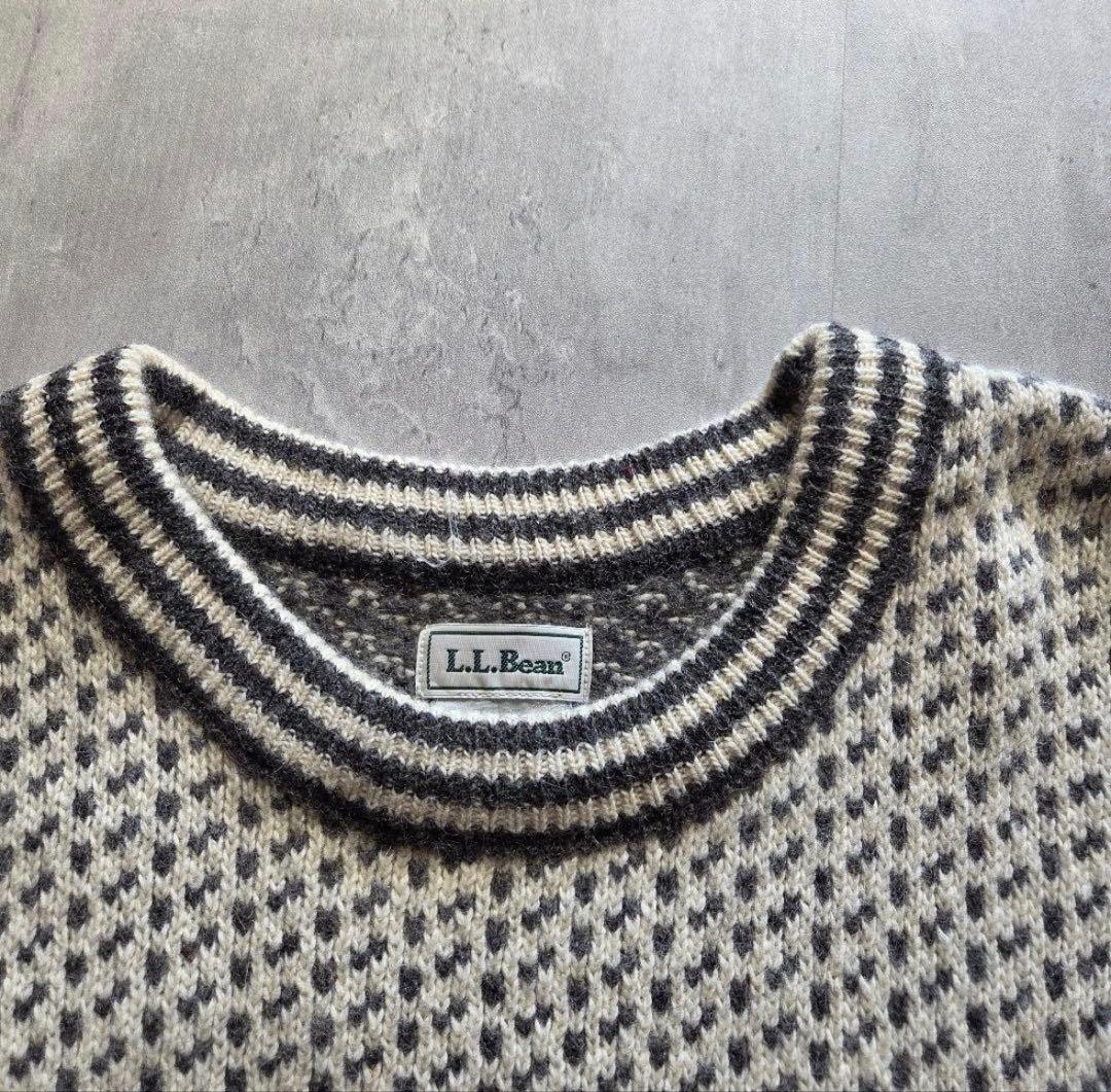 L.L.Bean バーズアイニット　80’s ノルウェー　古着