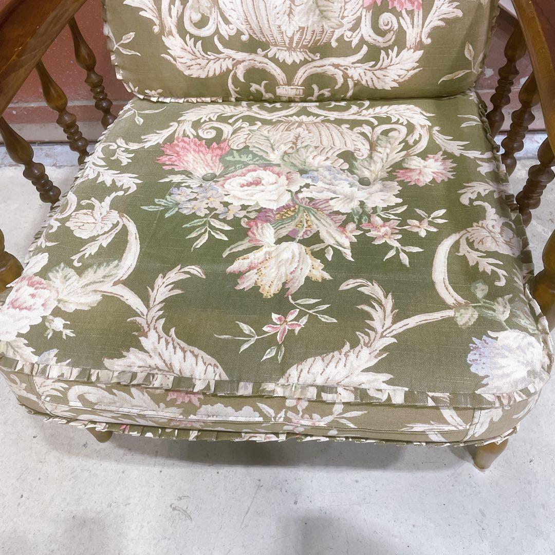 【稀少】karimokuカリモク アームチェア コロニアル フリージアグリーン②