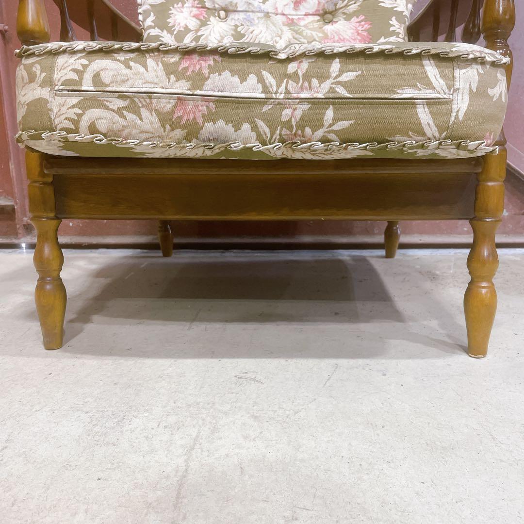 【稀少】karimokuカリモク アームチェア コロニアル フリージアグリーン②