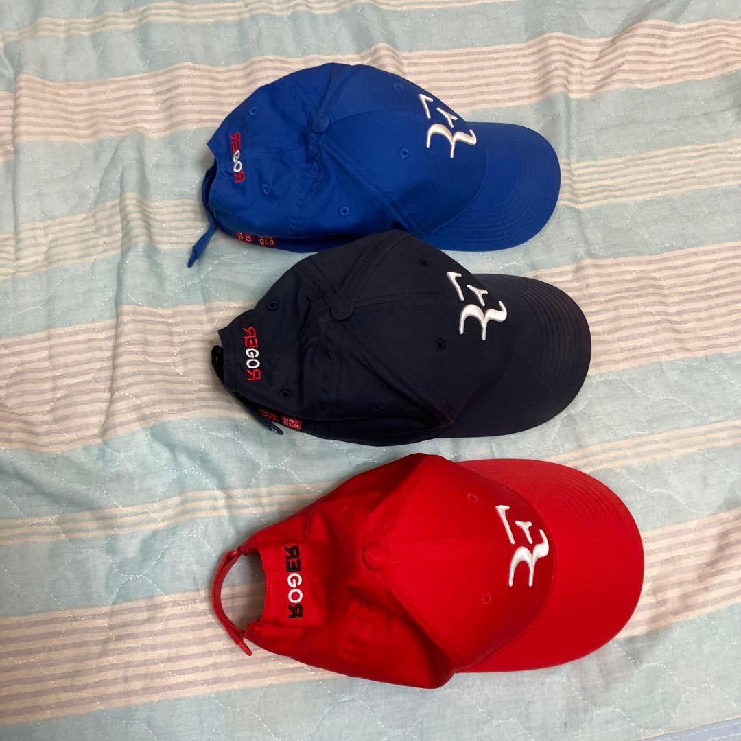 ユニクロ RFロゴキャップ3個セット（赤・ネイビー・ブルー）