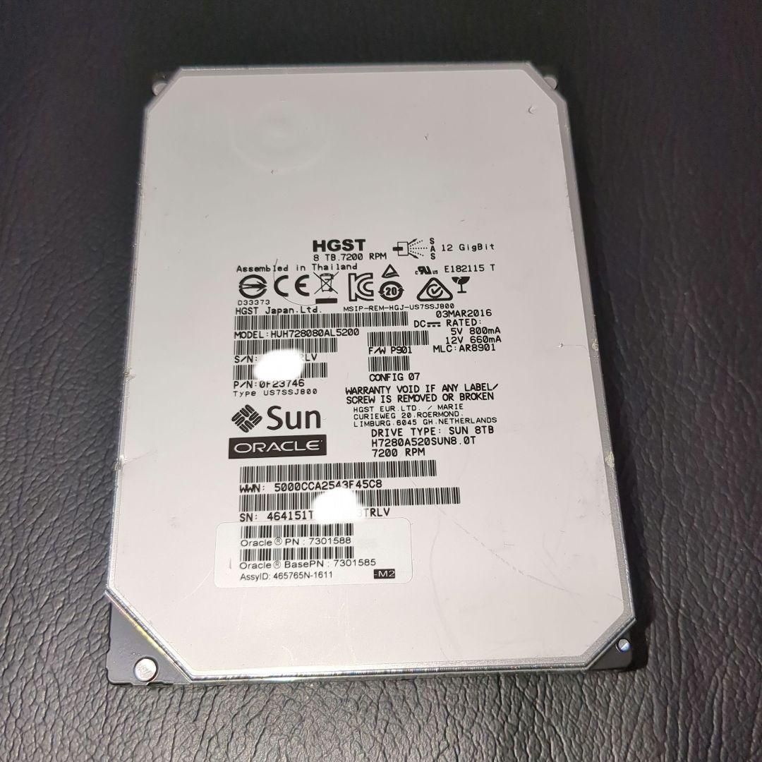 e*2様 日立HGST ８TB 内臓HDD 高信頼ヘリウム充填HDD 稼働1年3